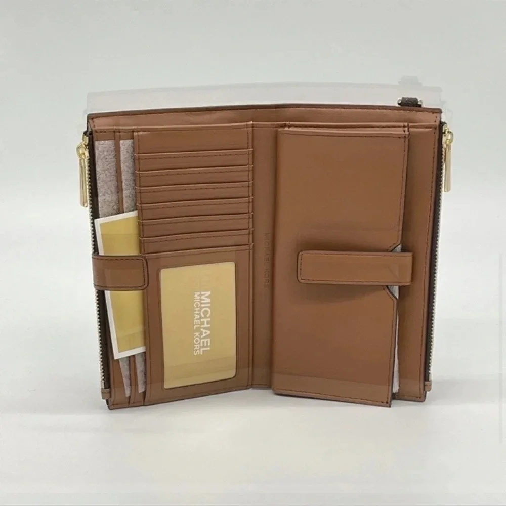 Michael Kors Large Double Zip Wallet Wristlet Brown (NWT) - Picture 6 of 9